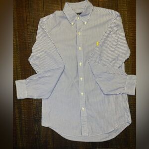 Ralph Lauren Navy Striped Button Down Shirt Size S Closet Staple Business Casual